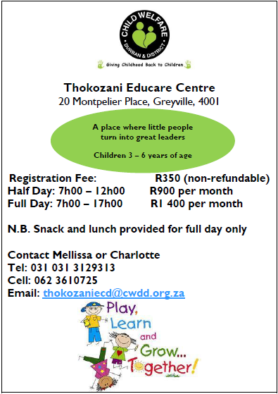 Thokozani Educare Centre Enrolment